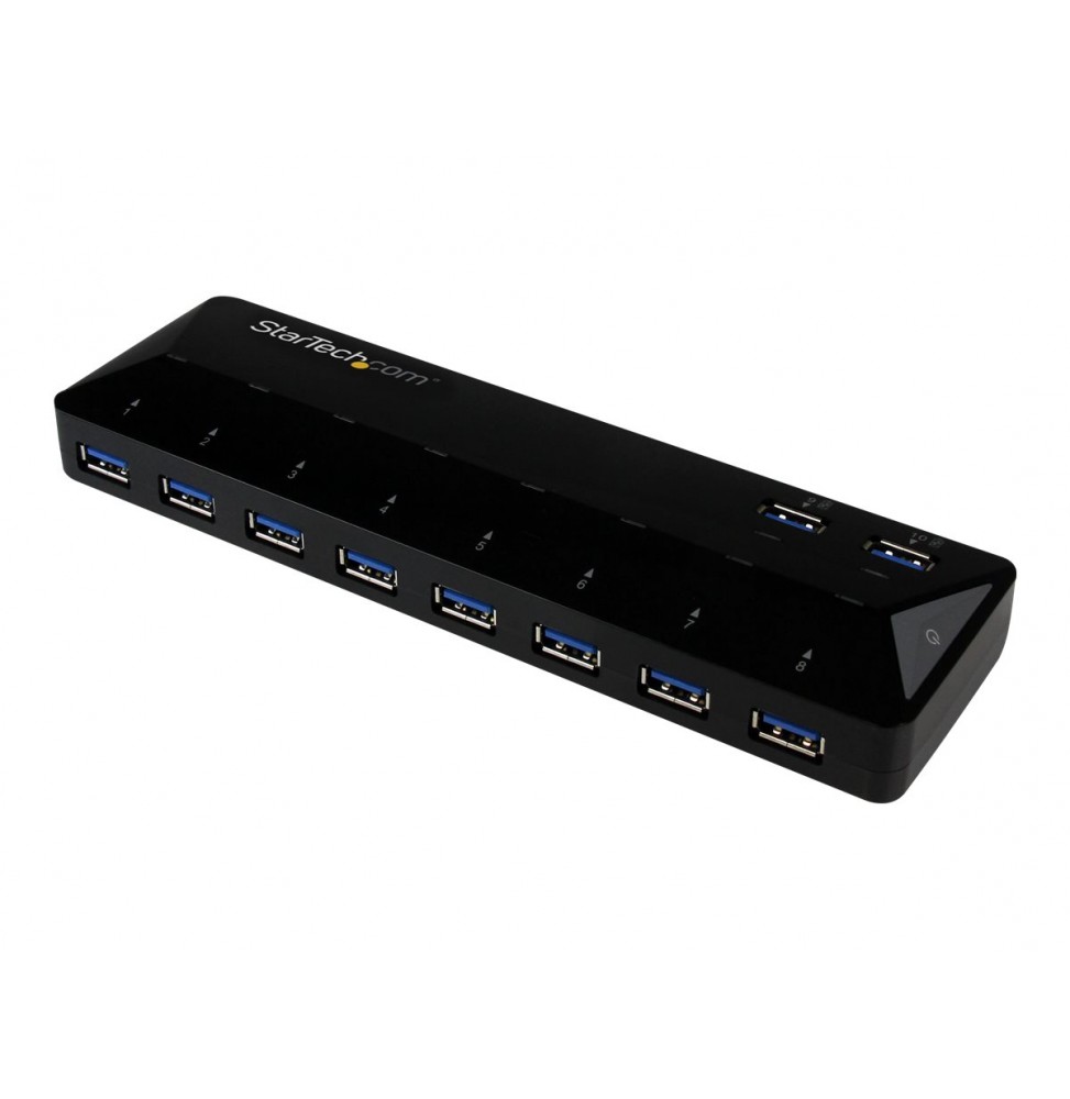 StarTech.com Concentrador USB 3.0 de 10 Puertos - Ladrón con Carga y Sincronización Hub 2 1,5A