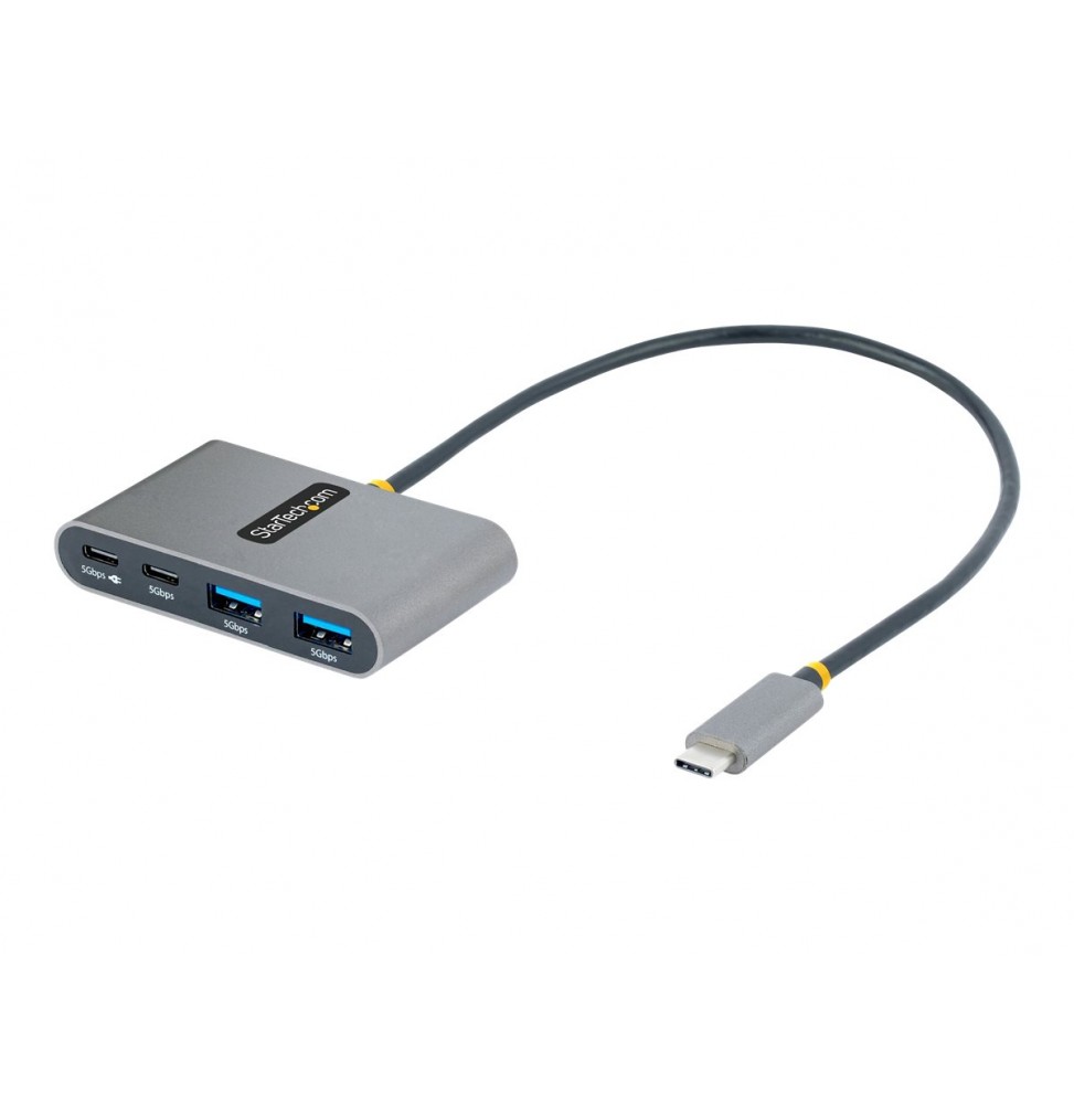StarTech.com Hub Concentrador USB-C de 4 Puertos con Entrega Alimentación 100W Paso - Ladrón USB Tipo C 2x USB-A + 5Gbps Cable