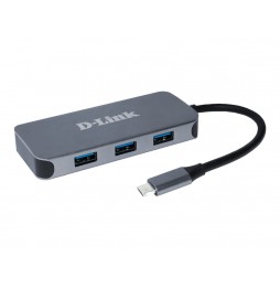 HUB USB C D-LINK A 3 USB30 +1 USB-C (DATA SYNC + POWER DELIVERY 60W) + 1 HDMI 4K + 1 RJ45 GIGA