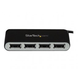 StarTech.com Concentrador Ladrón USB 2.0 de 4 Puertos con Cable Integrado -  Hub Portátil Canal Pc Informatica