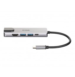 D-Link DUB-M520 Hub 5 en 1 HDMI 4K/RJ45/USB 3.0/USB-C