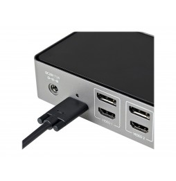 StarTech.com Docking Station USB-C y USB-A 10Gb - Replicador de Puertos Híbrido Universal para 3 Monitores DisplayPort HDMI 4K