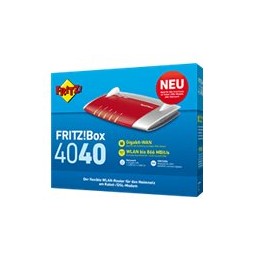 FRITZ! Box 4040 router inalámbrico Gigabit Ethernet Doble banda (2,4 GHz / 5 GHz) Rojo