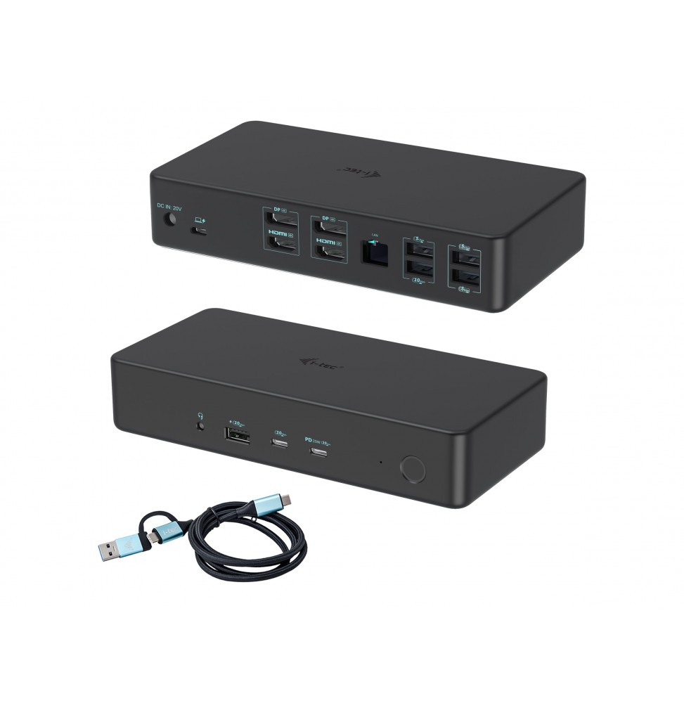 i-tec USB 3.0 / USB-C / Thunderbolt 3 Professional Dual 4K Display Docking Station Generation 2 + Power Delivery 100W