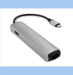 HUB SLIM USB-C A 4K HDMI Y ETHERNET - PLATA