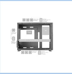 CAJA Mars Gaming MC-LCD Torre Custom Micro-ATX Pantalla LCD IPS 8" Cristal Templado Panel Modular Blanco