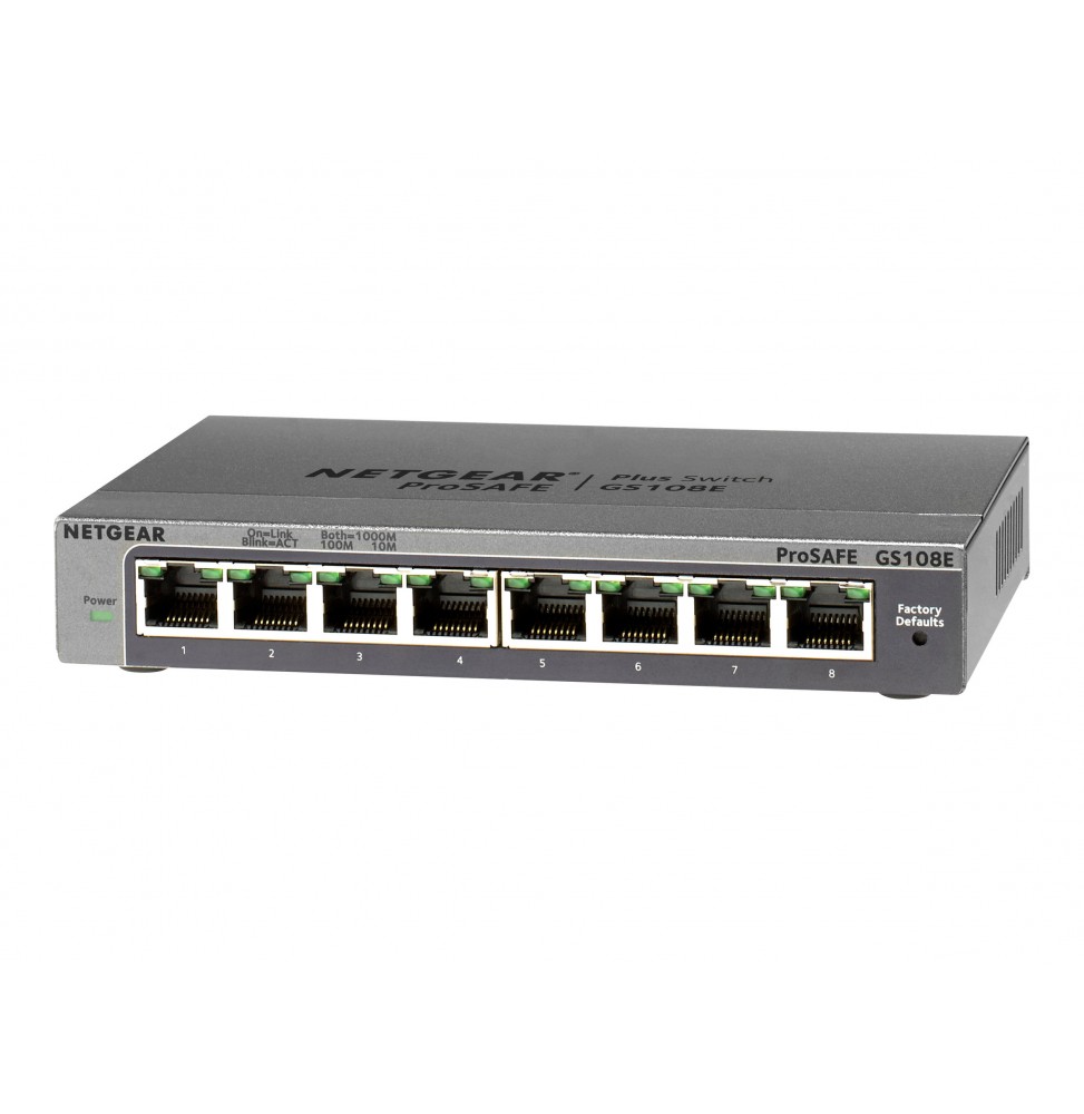 NETGEAR GS108E Gestionado Gigabit Ethernet (10/100/1000) Negro