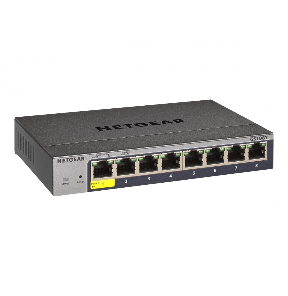 NETGEAR GS108Tv3 Gestionado L2 Gigabit Ethernet (10/100/1000) Gris