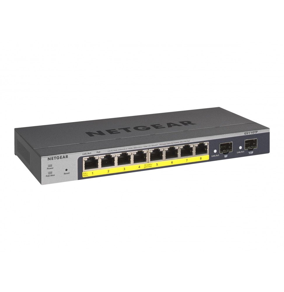 NETGEAR GS110TP Gestionado L2/L3/L4 Gigabit Ethernet (10/100/1000) Energía sobre (PoE) Gris