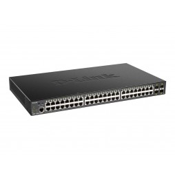 SWITCH SEMIGESTIONABLE D-LINK DGS-1250-52XMP/E 48P GIGA POE (370W) + 4P 10G SFP+ CAPACIDAD DE SWITCHING 176GBPS