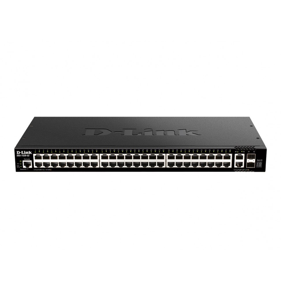 SWITCH GESTIONABLE D-LINK L3 STAKABLE DGS-1520-52/E 48P GIGA + 2P 10G + 2P SFP