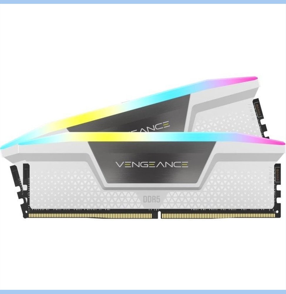 MEMORIA CORSAIR DDR5 32GB 2X16GB PC5600 VENGEANCE RGB BLANCA CMH32GX5M2B5600C40W