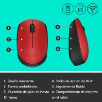 Logitech Ratón inalámbrico M171 Rojo