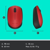 Logitech Ratón inalámbrico M171 Rojo