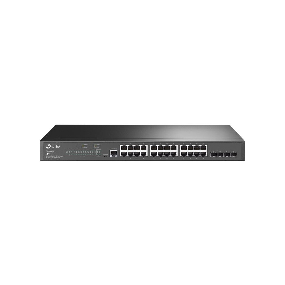 SWITCH SEMIGESTIONABLE JETSTREAM TP-LINK SG3428 24P GIGABIT Y 4 RANURAS SFP GIGABIT