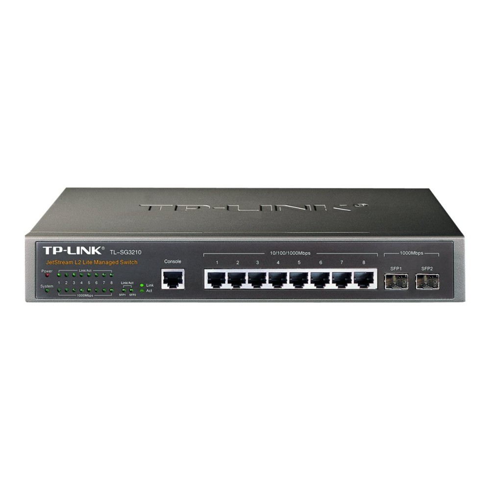 SWITCH GESTIONABLE L2 TP-LINK SG3210 8P GIGA CON 2P COMBO GIGA RACK