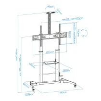 SOPORTE SUELO TV TOOQ FS20400HM-B RUEDAS/REGULACION ALTURA 60-100 +5/-10º