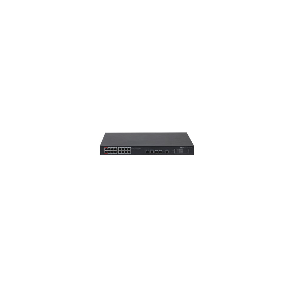 (DH-PFS4218-16ET-240-V3) SWITCH HI-POE 16 PUERTOS 10/100 + 2 COMBO GIGABIT/SFP UPLINK 240W 8023AT MANEJABLE LAYER 2