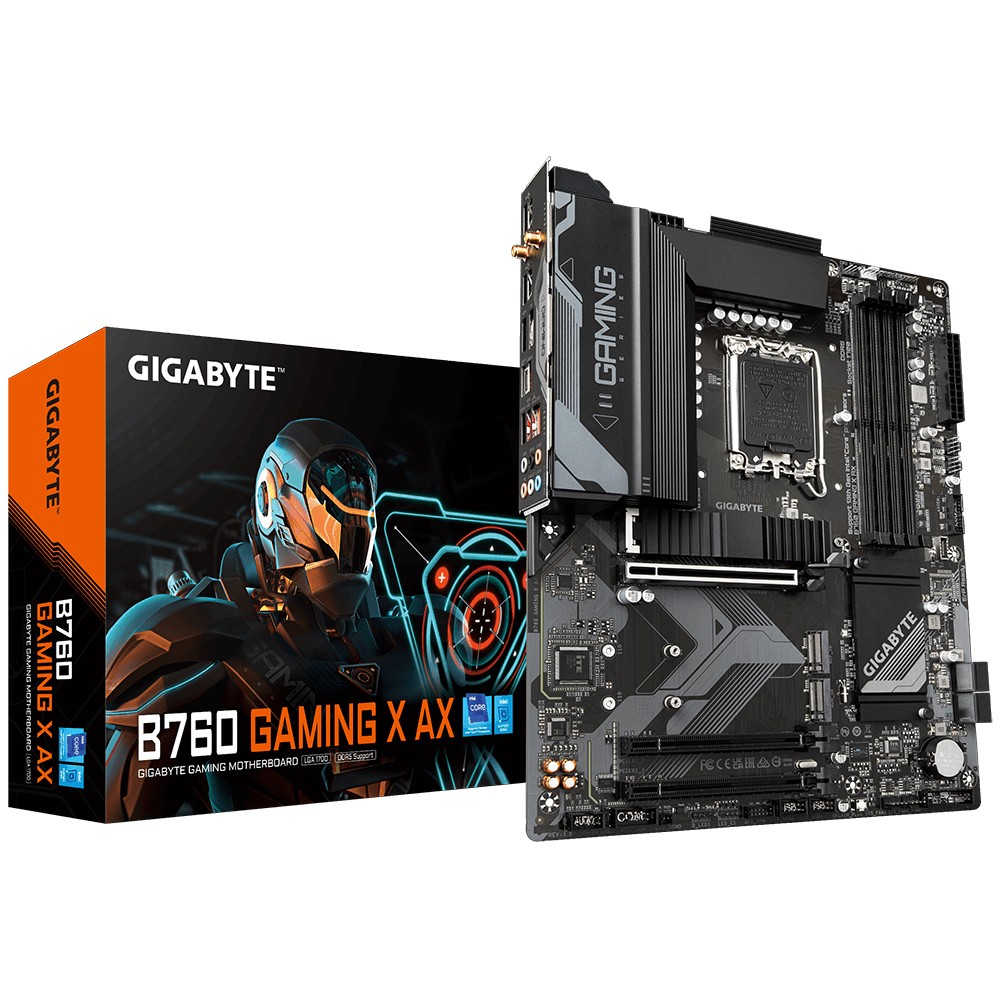 PLACA GIGABYTE B760 GAMING X AXINTEL1700B7604DDR192GBHDMI+DP4SATA+3M23USB 32+USB-C25GB+WIFI6E+BT52ATX