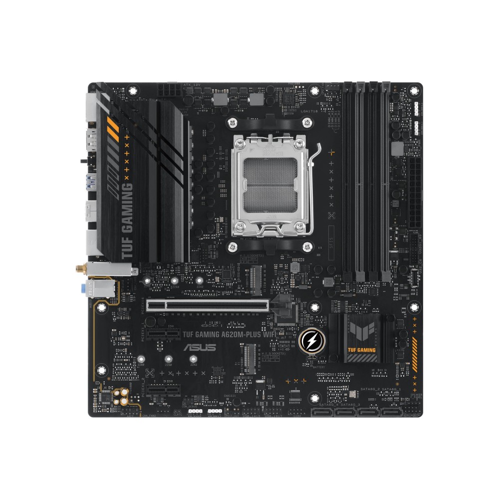 PLACA ASUS TUF GAMING A620M-PLUS WIFIAMDAM5A6204DDR5128MBHDMI+2DPGBLAN4SATA3+2XM225GB+WIFI6+BT534USB32MATX