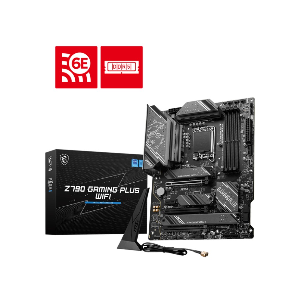 PLACA MSI Z790 GAMING PLUS WIFIINTEL1700Z7904DDR5192GBHDMI+DP6SATA3+4M29USB3225GB+WIFI6+BT52ATX