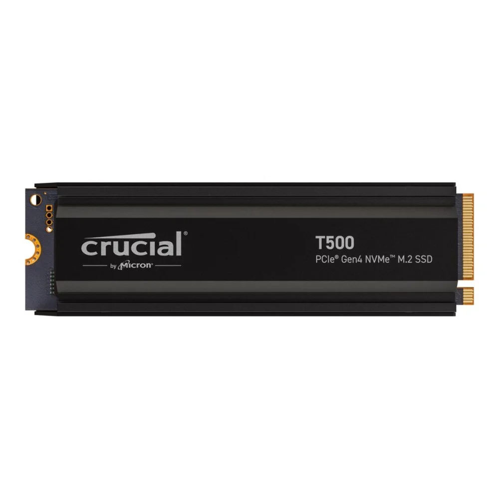 SSD NVMe M.2 Crucial T500 2TB PCIe Gen4 x4 con Disipador