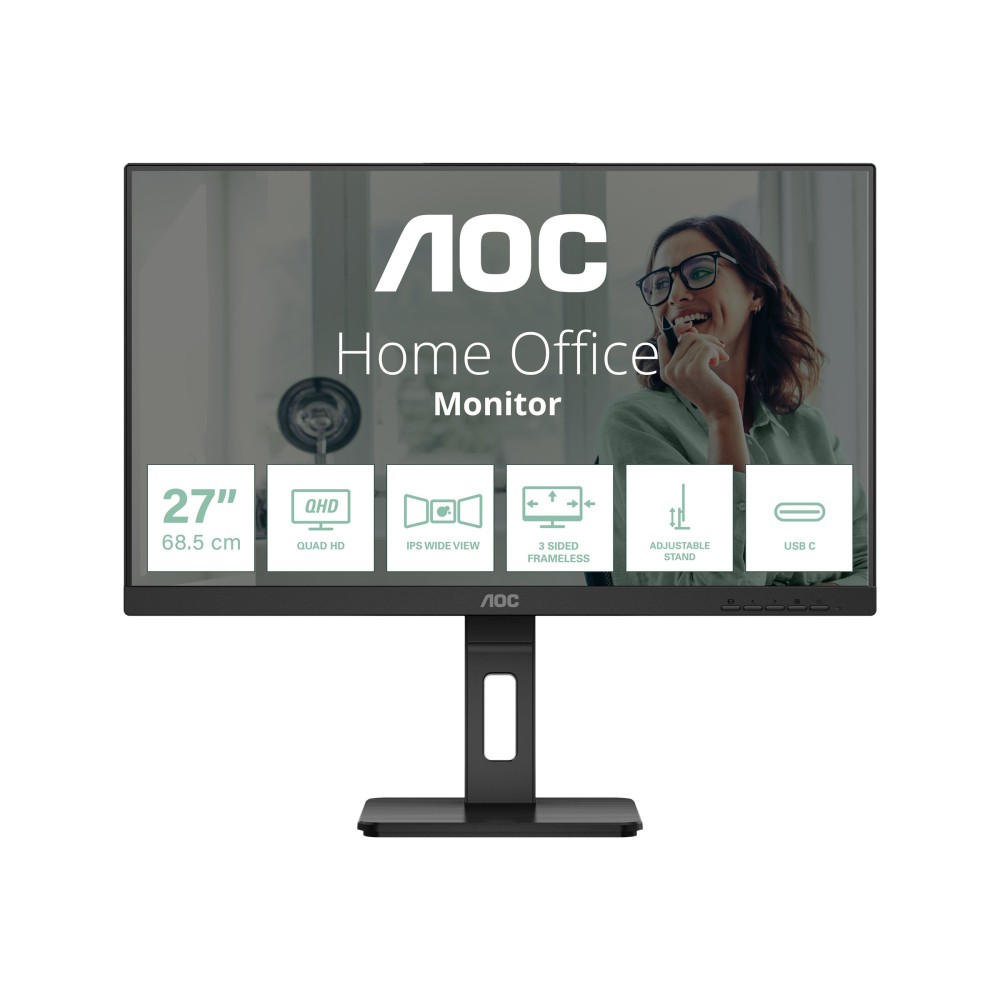 MONITOR PROFESIONAL AOC Q27P3CV 27/ QHD/ MULTIMEDIA/ NEGRO