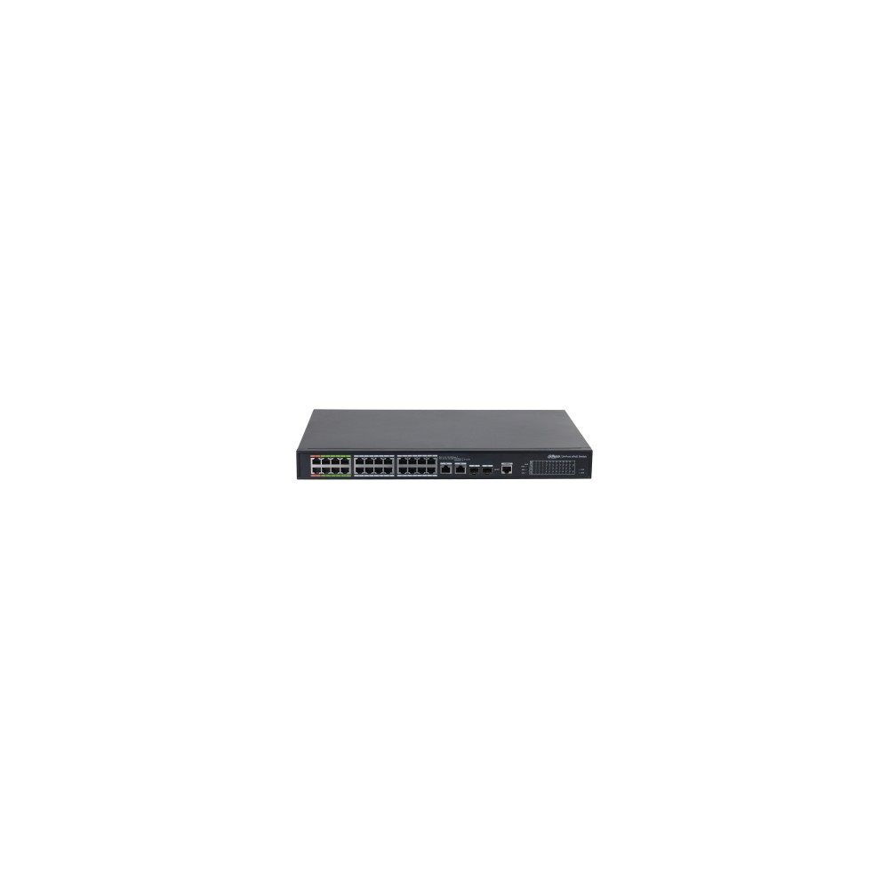 (DH-LR2226-24ET-360-V2) SWITCH EPOE 24 PUERTOS 10/100 (8 EPOE/EOC + 16 POE) + 2 UPLINK COMBO GIGABIT/SFP 8023AT 360W MANEJABLE L