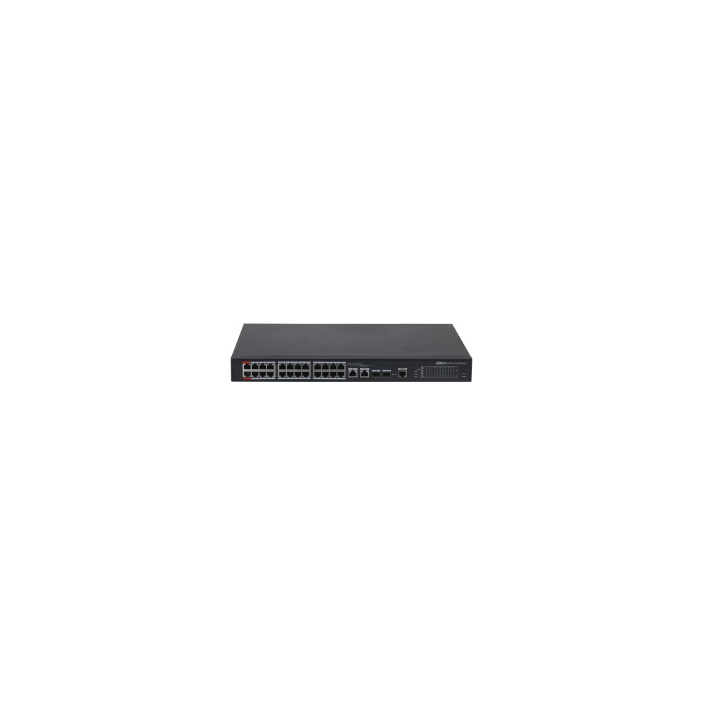 (DH-PFS4226-24ET-360-V3) SWITCH HI-POE 24 PUERTOS 10/100 + 2 COMBO GIGABIT/SFP UPLINK 360W 8023AT 2 MANEJABLE LAYER 2