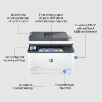 MULTIFUNCI?N L?SER MONOCROMO HP LASERJET PRO 3102FDW WIFI/ FAX/ D?PLEX/ BLANCA