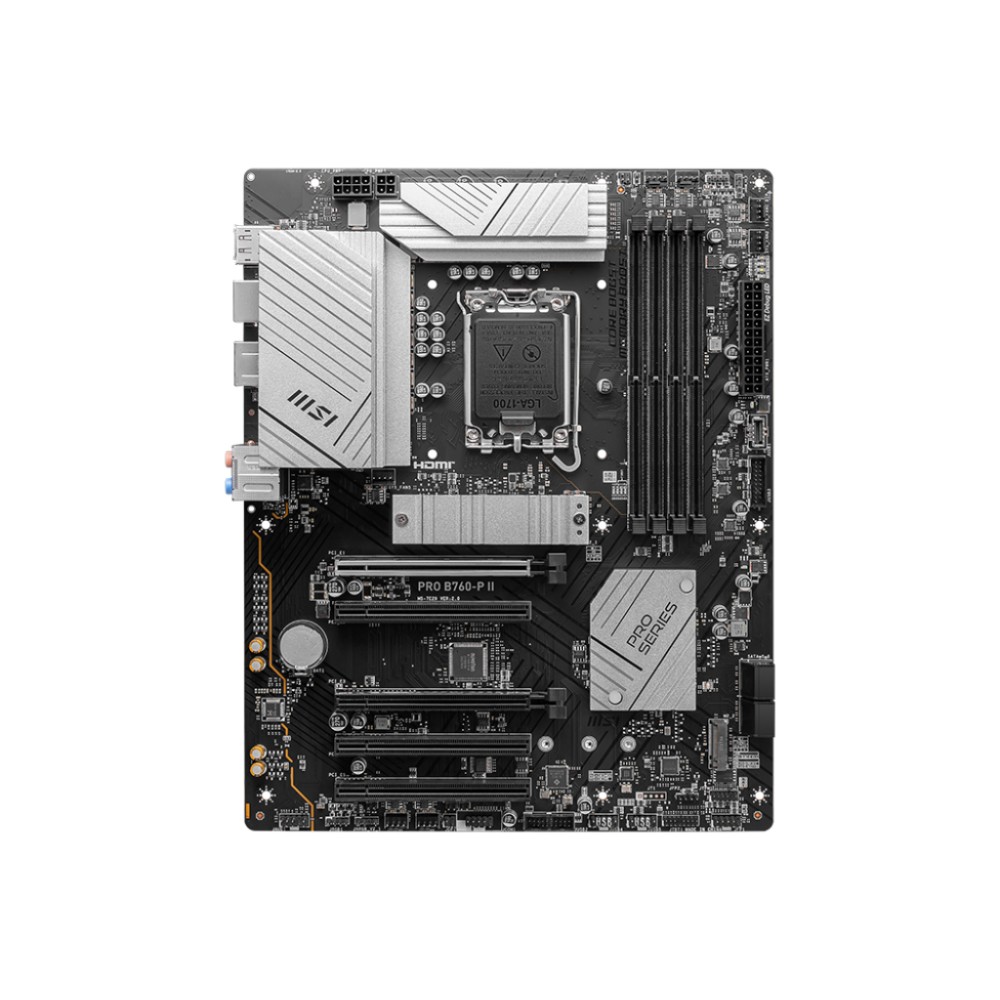 PLACA MSI PRO B760-P IIINTEL1700B7604DDR5128GBHDMI+DP4SATA+2M24USB 32+2USB-C25GBATX