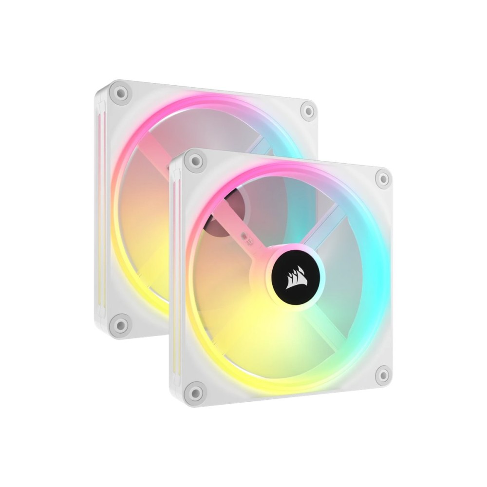 VENTILADOR CAJA CORSAIR QX RGB SERIES ICUE LINK QX140 RGB 120MM MAGNETIC DOME BLANCO DUAL PACK CO-9051008-WW