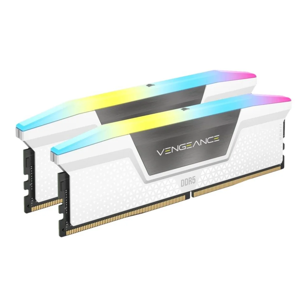 MEMORIA CORSAIR DDR5 64GB 2X32GB PC5200 VENGEANCE RGB BLANCA CMH64GX5M2B5200C40W