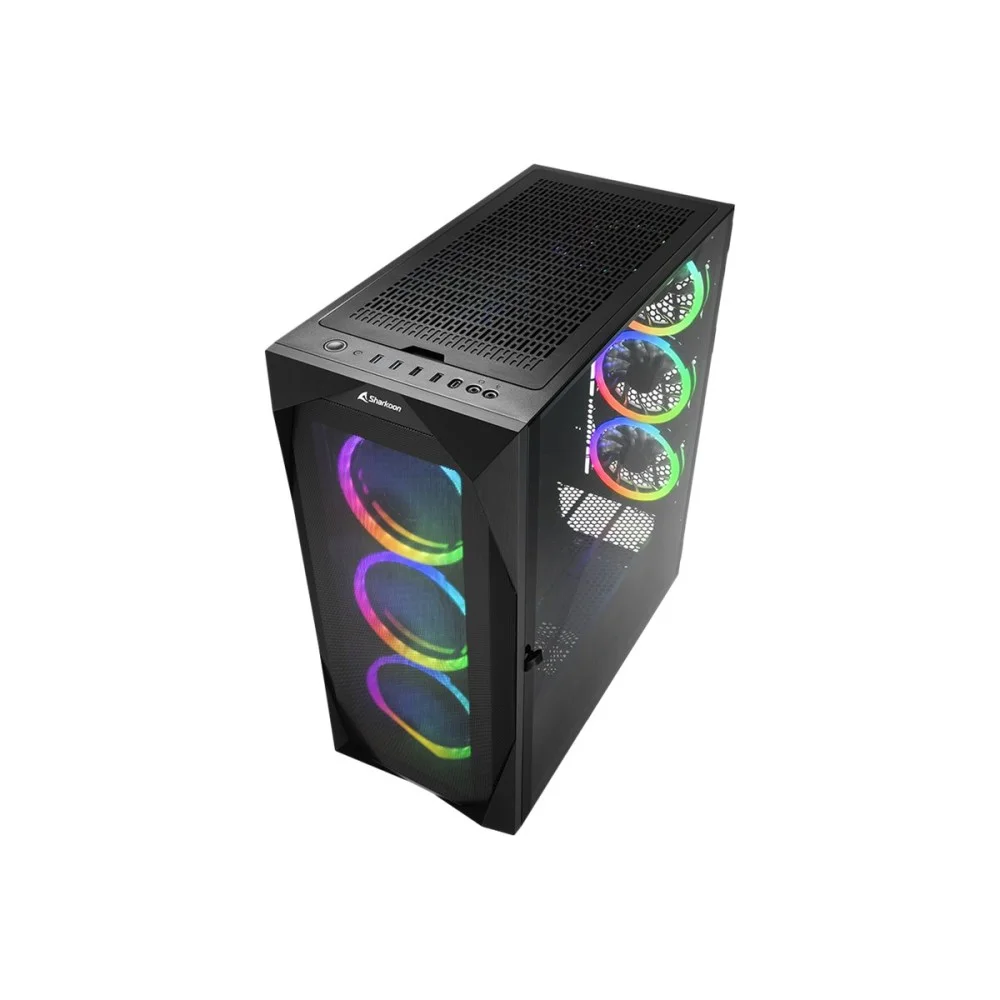 Sharkoon REV300 RGB Negra: Caja ATX con 7 Ventiladores ARGB Sharkoon REV300 RGB Negra: Caja ATX con 7 Ventiladores ARGB