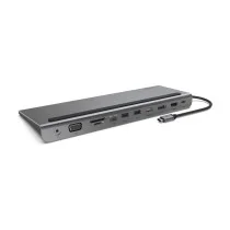 BASE DOCK BELKIN INC004BTSGY MULTIPUERTO USB-C A HDMI DISPLAYPOR VGA USB-A USB-C ETHERNET JACK 35 MM COLOR GRIS