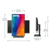 MONITOR BENQ PD2706U (9HLLJLBQBE) 27W IPS UHD USB-C 90W