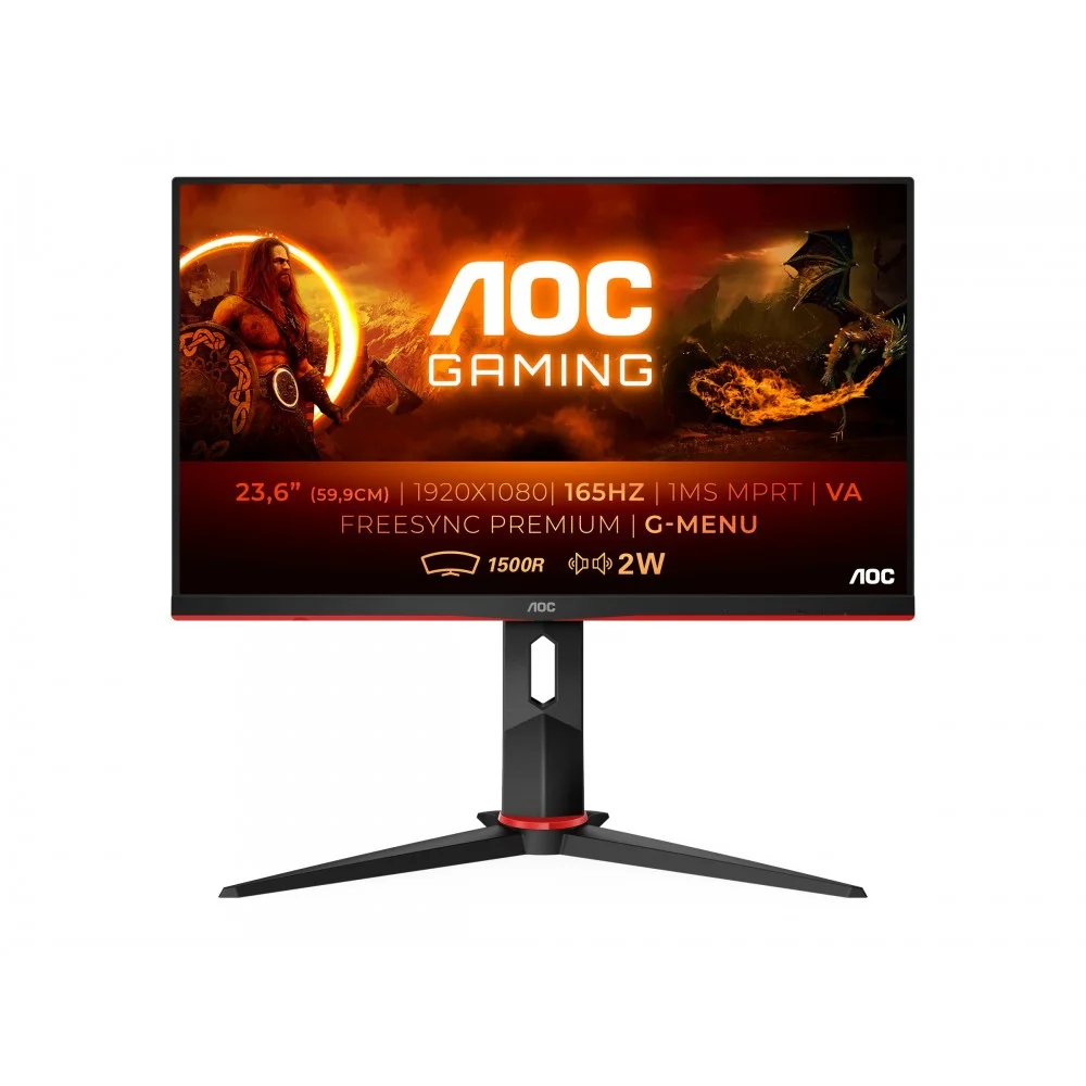 AOC G2 C24G2AE/BK pantalla para PC 59.9 cm (23.6") Full HD 165Hz FreeSync Premium Curva