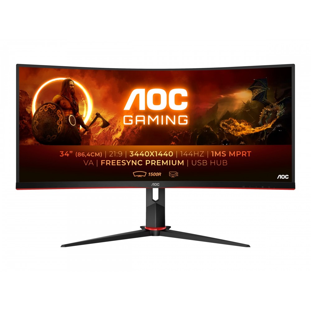 MONITOR AOC WQHD CU34G2X/BK