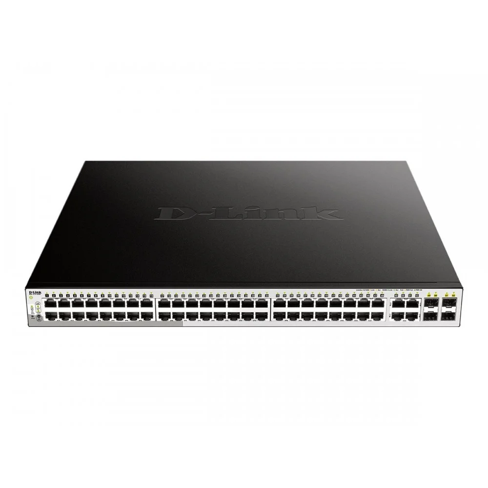 SWITCH SEMIGESTIONABLE D-LINK DGS-1210-52/E 48P GIGA POE (370W) + 4P GIGA COMBO RACK