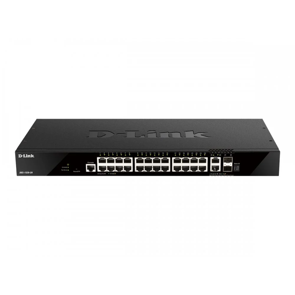 SWITCH GESTIONABLE D-LINK L3 STAKABLE DGS-1520-28 24P GIGA + 2P 10G + 2P SFP