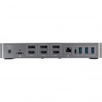 StarTech.com Docking Station USB-C y USB-A 10Gb - Replicador de Puertos Híbrido Universal para 3 Monitores DisplayPort HDMI 4K