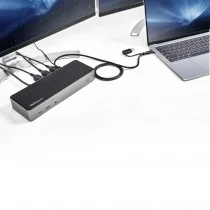 StarTech.com Docking Station USB-C y USB-A 10Gb - Replicador de Puertos Híbrido Universal para 3 Monitores DisplayPort HDMI 4K