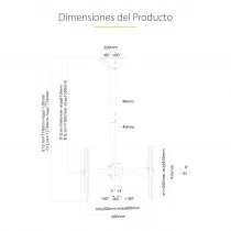 StarTech.com Soporte de Techo para TV - Mástil 3,5' a 5'