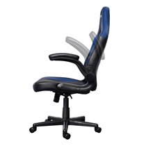 SILLA GAMER TRUST GXT 703 NEGRA/AZUL 25129 ELEVADOR DE GAS CLASE 4 REPOSABRAZOS ABATIBLES BLOQUEO DE INCLINACION MAX 140KG