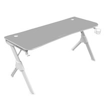 MESA MARS GAMING MGD 140 WHITE CHASIS DE ACERO TABLERO 140X60CM ALTURA 75CM ALFOMBRILLA NANOTEXTIL CON GUIAS Y SOPORTES