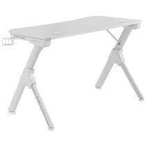 MESA MARS GAMING MGD WHITE CHASIS DE ACERO TABLERO 110X60CM ALTURA 74CM CON DISEÑO DE FIBRA DE CARBONO CON GUIAS Y SOPORTES