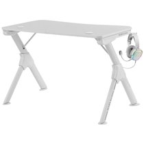 MESA MARS GAMING MGD WHITE CHASIS DE ACERO TABLERO 110X60CM ALTURA 74CM CON DISEÑO DE FIBRA DE CARBONO CON GUIAS Y SOPORTES