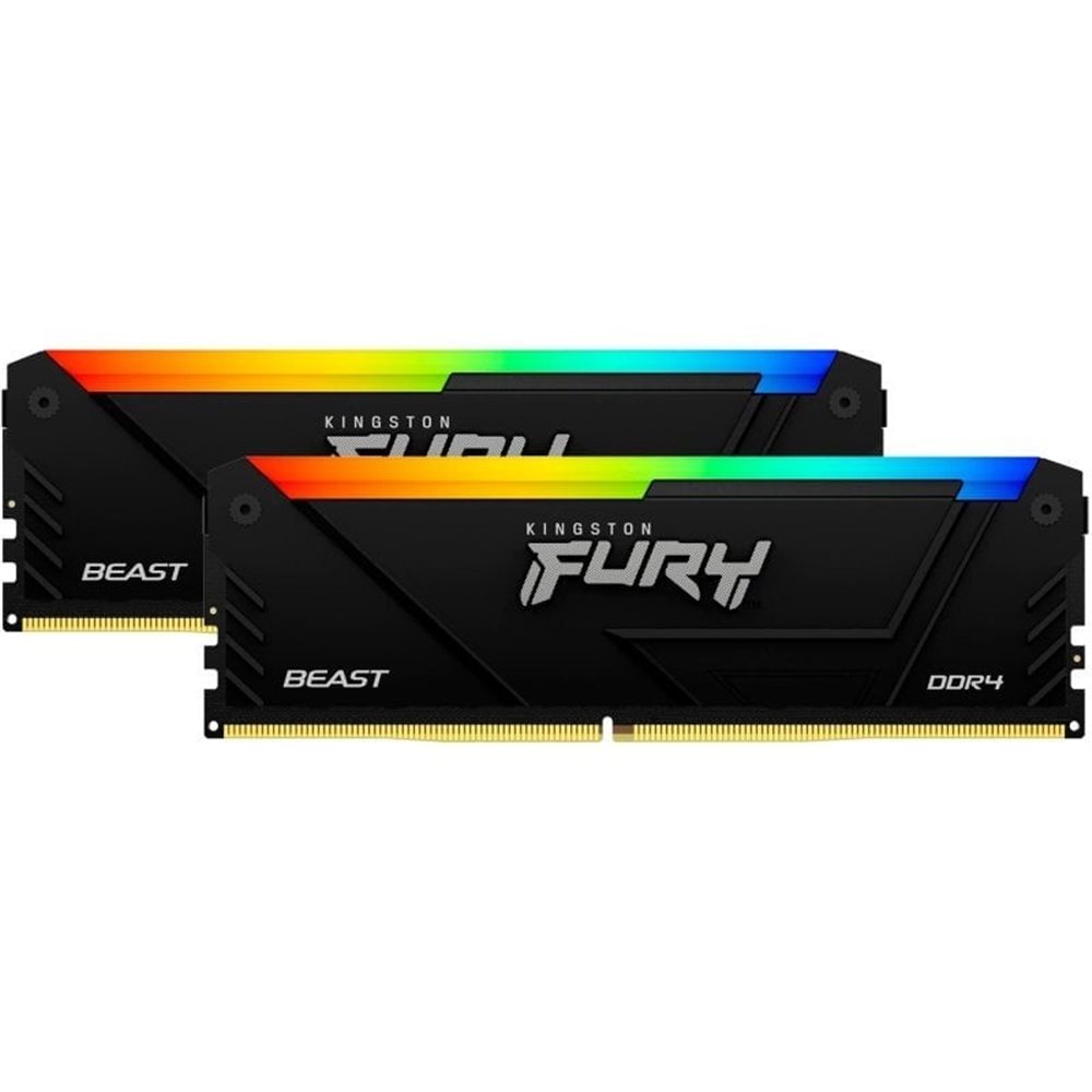 MEMORIA KINGSTON FURY BEAST RGB DDR4 16GB (KIT 2) 3600MHZ CL17 - KF436C17BB2AK2/16