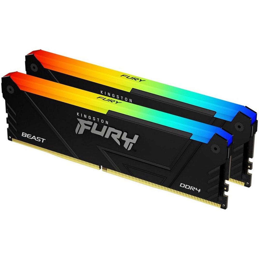 MEMORIA KINGSTON FURY BEAST RGB DDR4 32GB (KIT 2) 3200MHZ CL16 - KF432C16BB2AK2/32