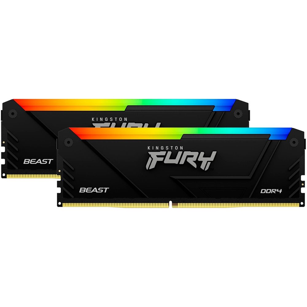 MEMORIA KINGSTON FURY BEAST RGB DDR4 32GB (KIT 2) 3200MHZ CL16 1GX8 - KF432C16BB12AK2/32